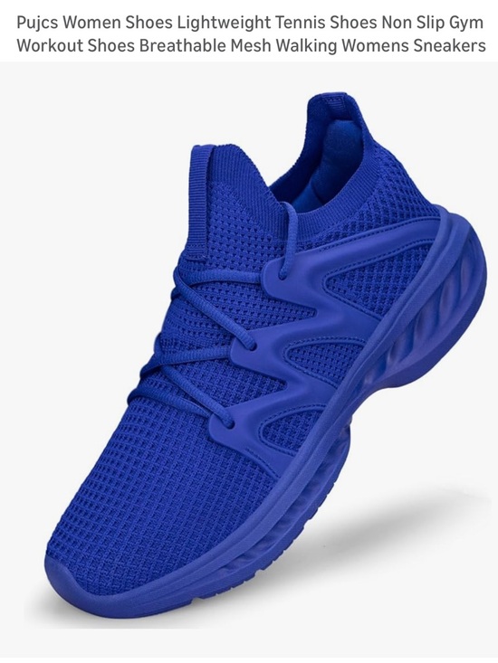 Pujcs Shoes - Bright Electric Blue Knit Lace-Up Sneakers